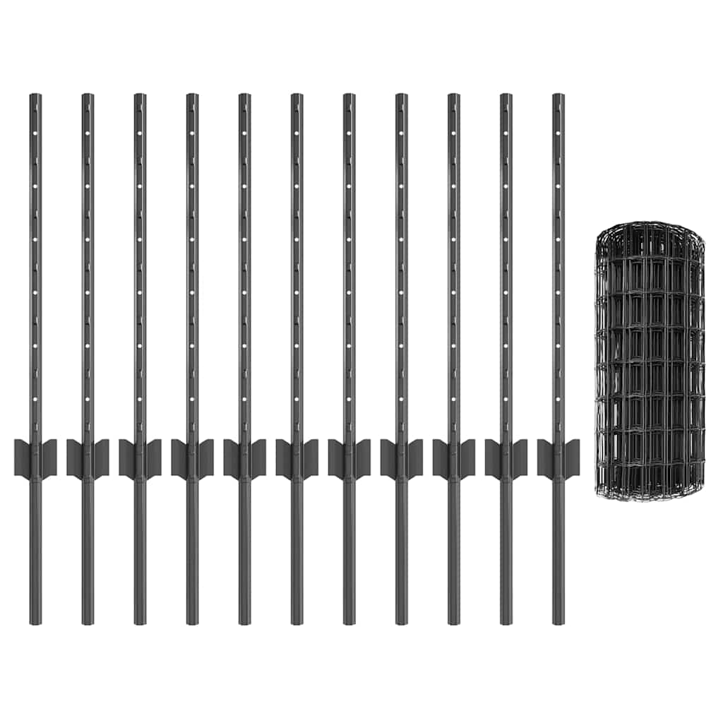 Fence with Post Grey