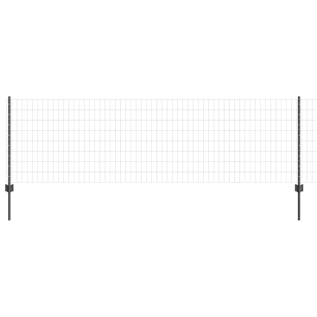 Welded Wire Fence 25 x 0.8 m (W x H) PVC-Coated Steel Grey Mesh