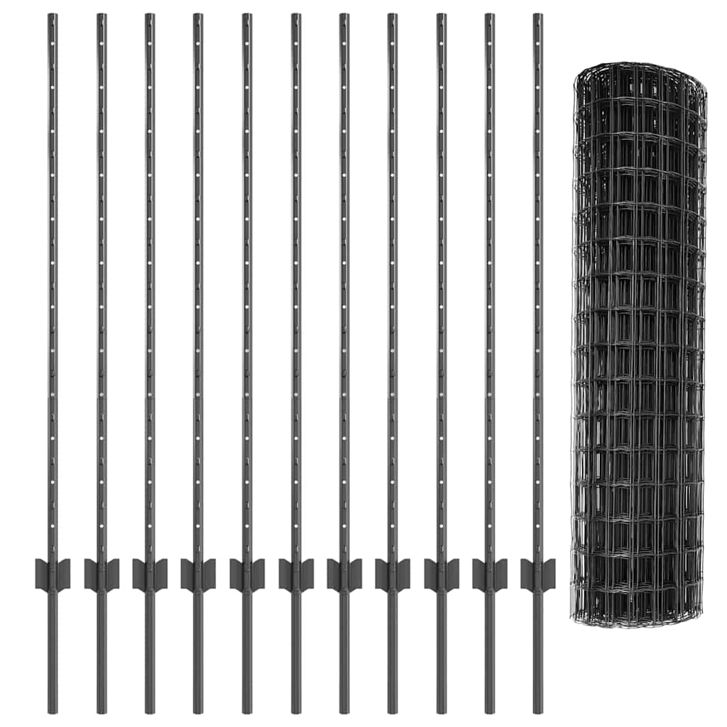 Fence with Post Grey