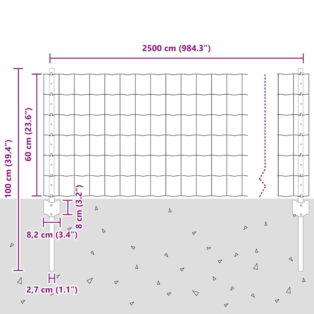 Fence with Post Grey