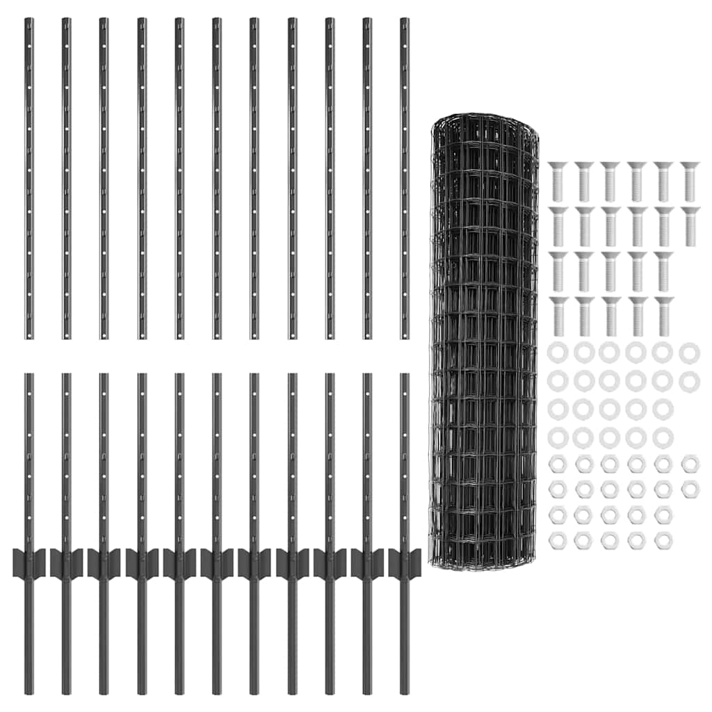 Fence with Post Grey