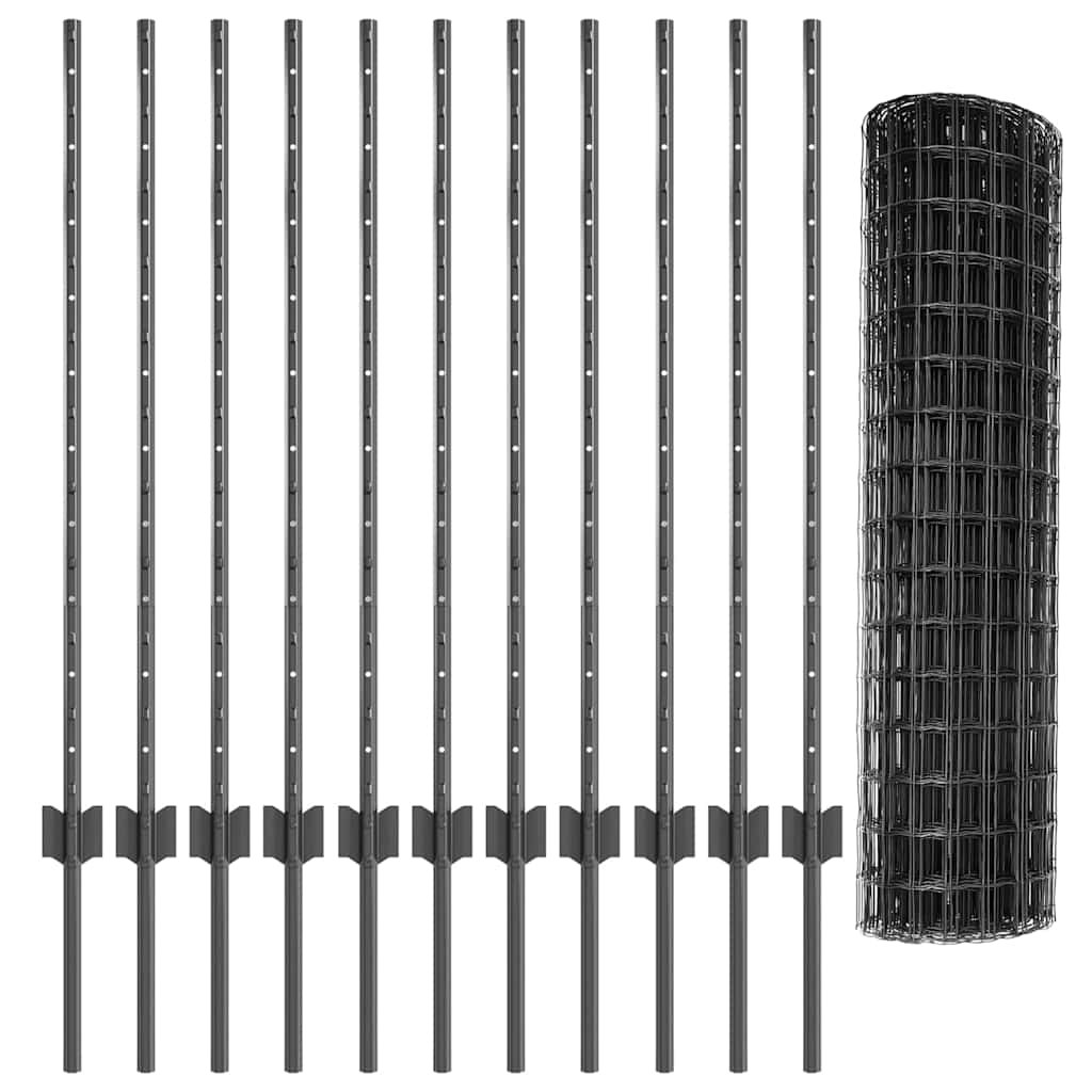 Fence with Post Grey