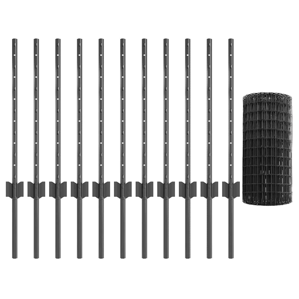 Fence with Post Grey