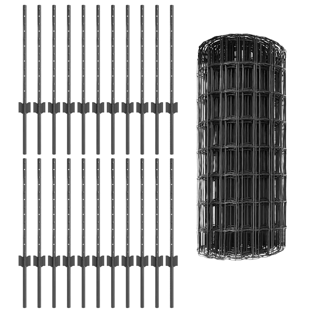 Fence with Post Grey