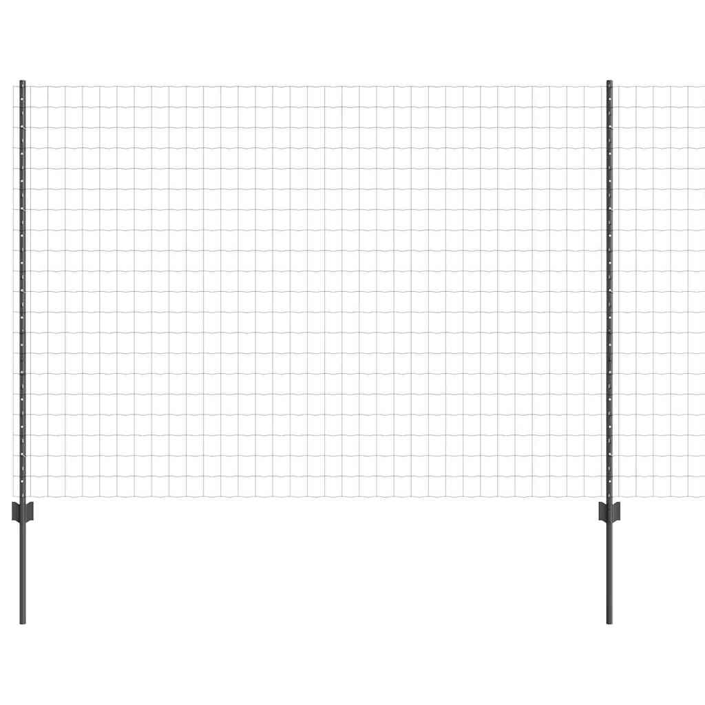 Welded Wire Fence 10 x 1.6 m (W x H) PVC-Coated Steel Grey Mesh