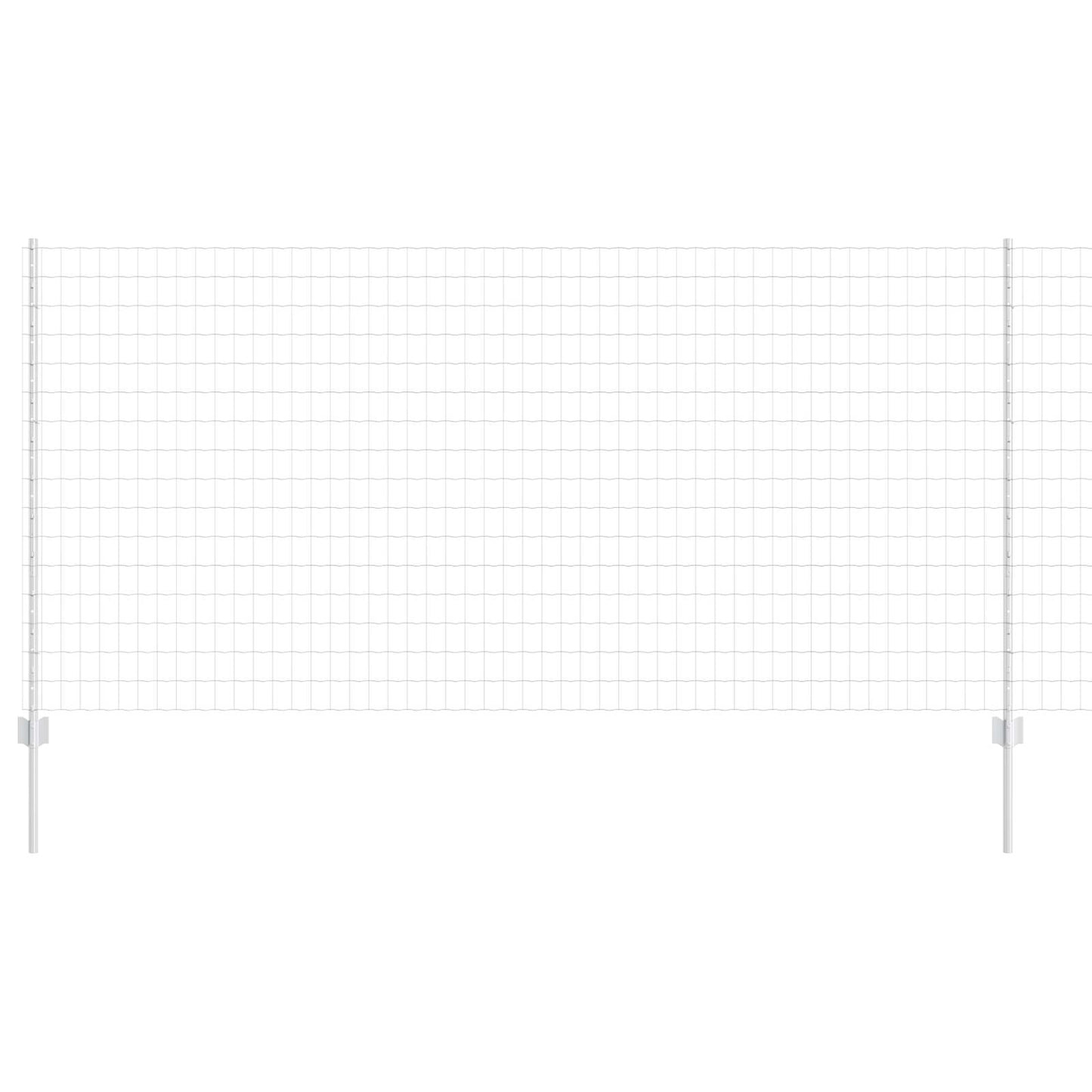 Fence with Post Silver 1.2 x 10 m Steel