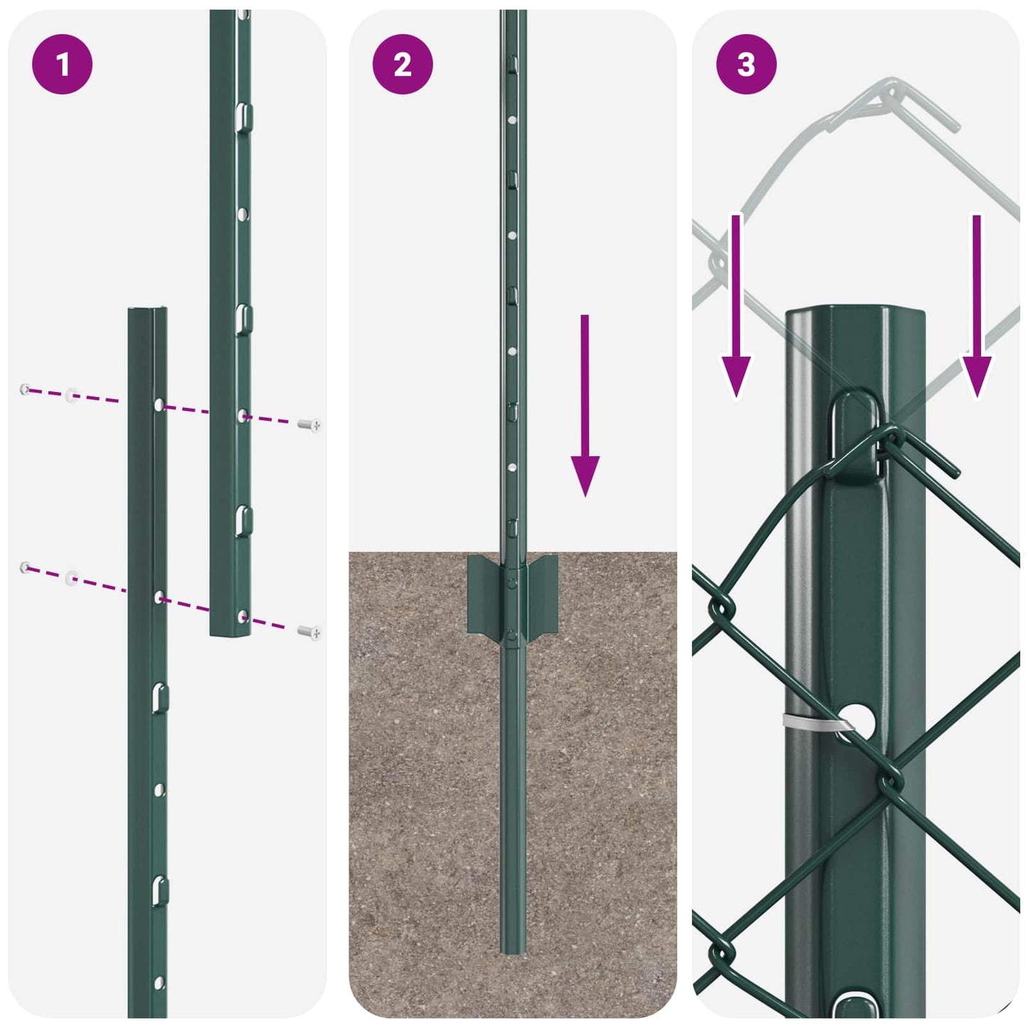 Fence with Post Green