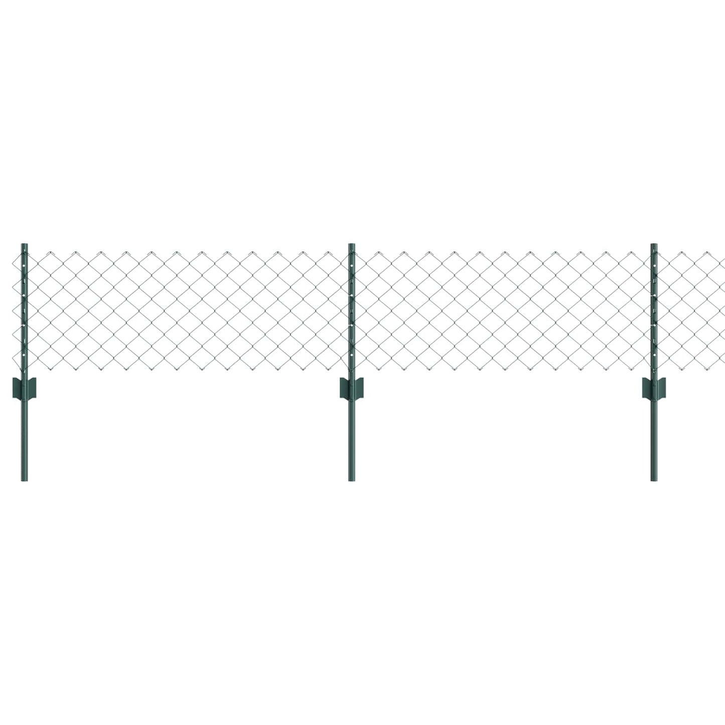 Chain Link Fence with Post 10 x 0.4 m (W x H) PVC-Coated Steel