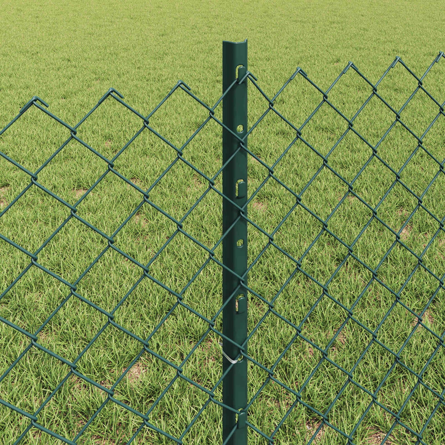 Chain Link Fence with Post 25 x 0.6 m (W x H) PVC-Coated Steel