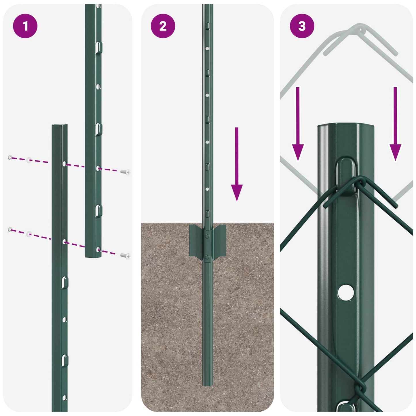 Fence with Post Green