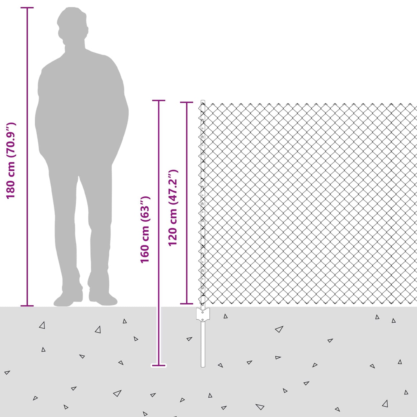 Fence with Post Grey