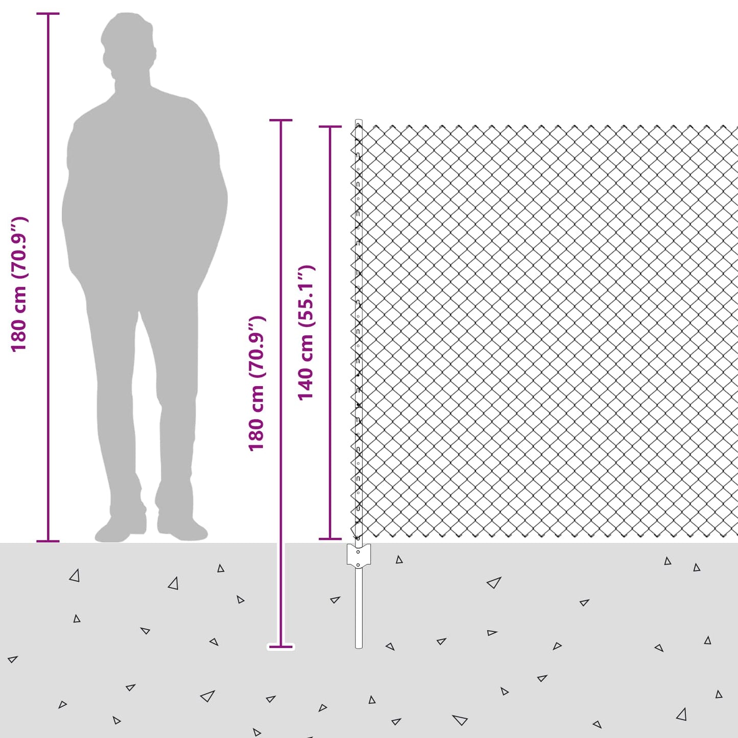 Fence with Post Grey