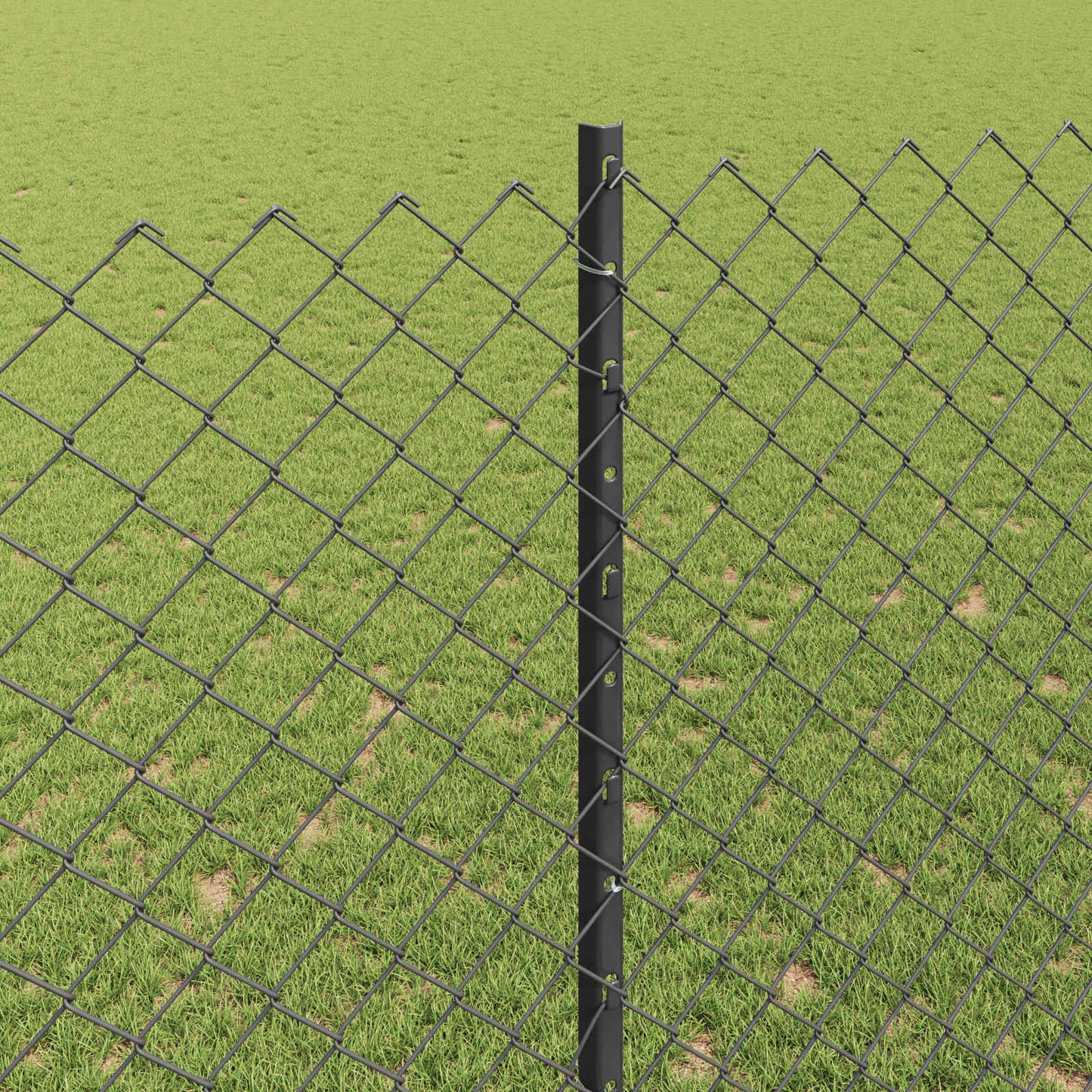 Outdoor Chainlink Fence with Post 10 x 1.5 m PVC-Coated Steel