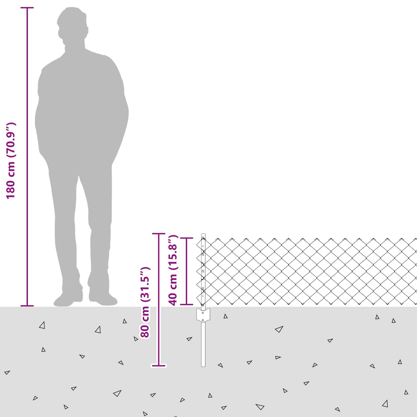 Fence with Post Grey
