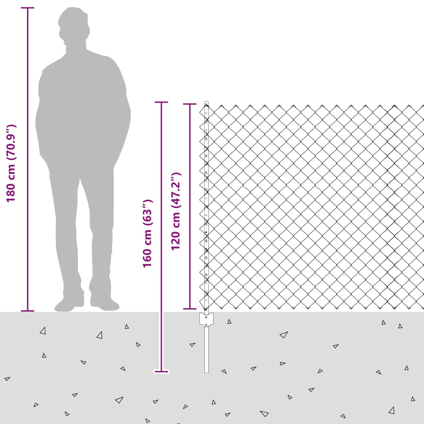 Fence with Post Grey