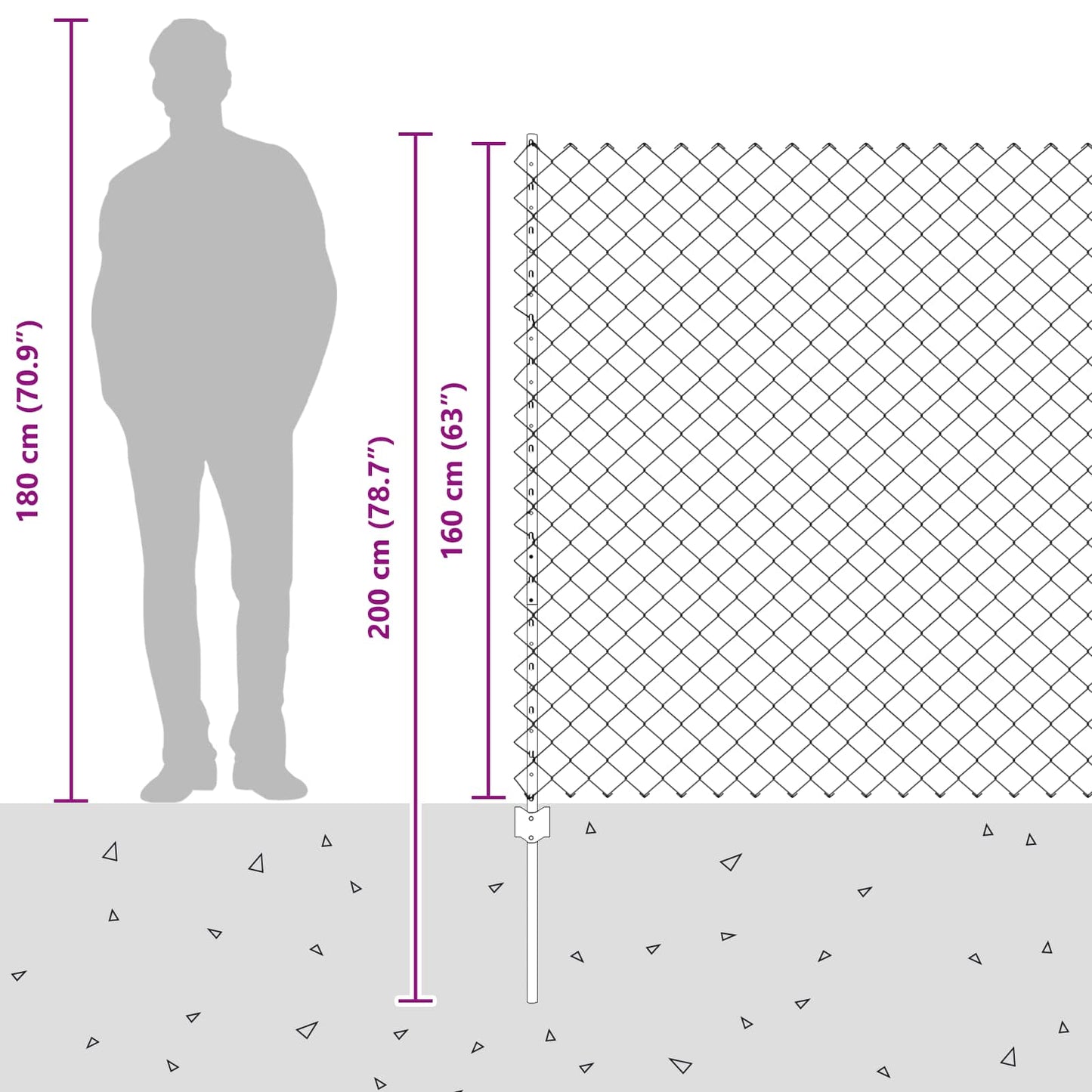 Fence with Post Grey