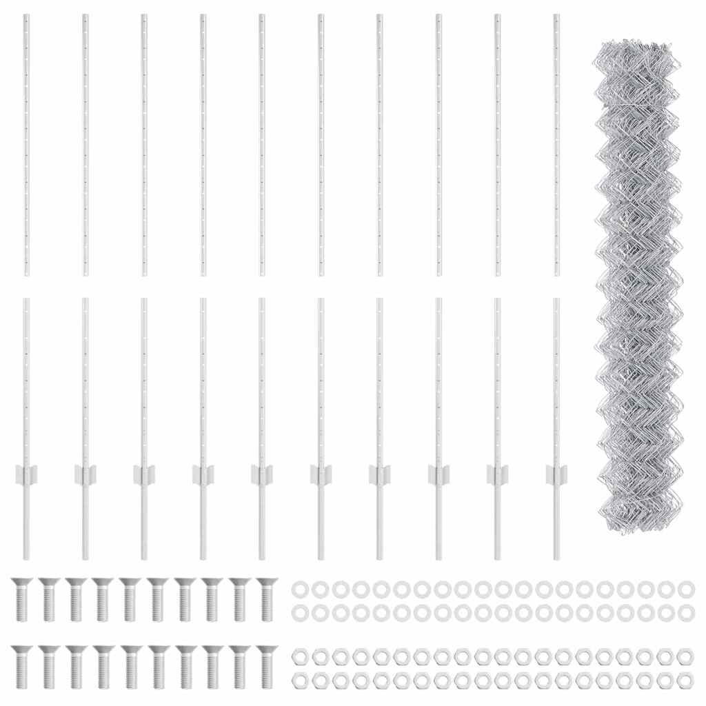 Chain Link Fence with Post 10 x 1.4 m (W x H)