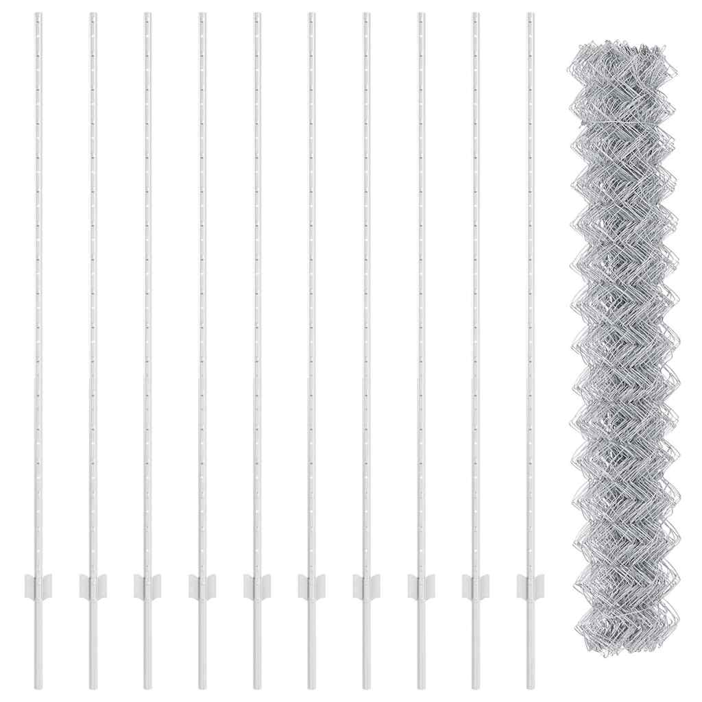 Chain Link Fence with Post 10 x 1.5 m (W x H)