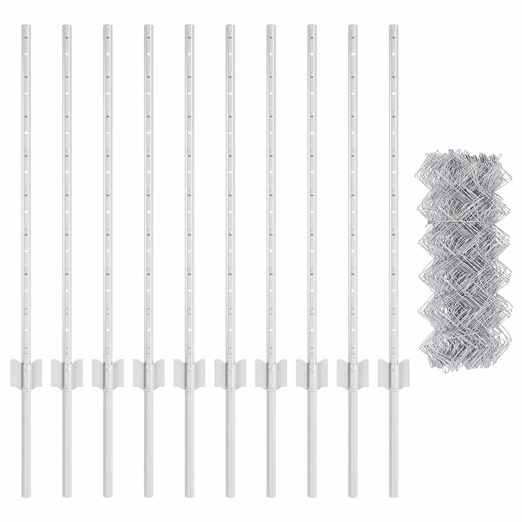 Chain Link Fence with Post 10 x 0.8 m (W x H)