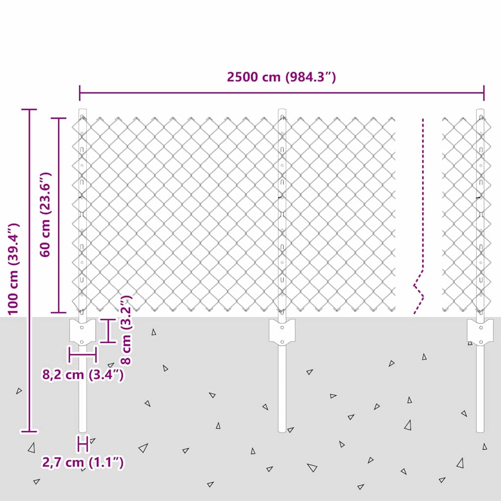 Fence with Post Silver