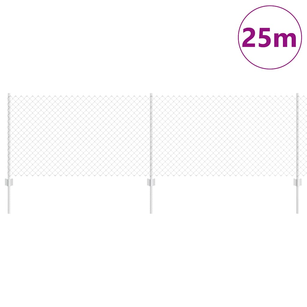 Chain Link Fence with Post 25 x 0.8 m (W x H)