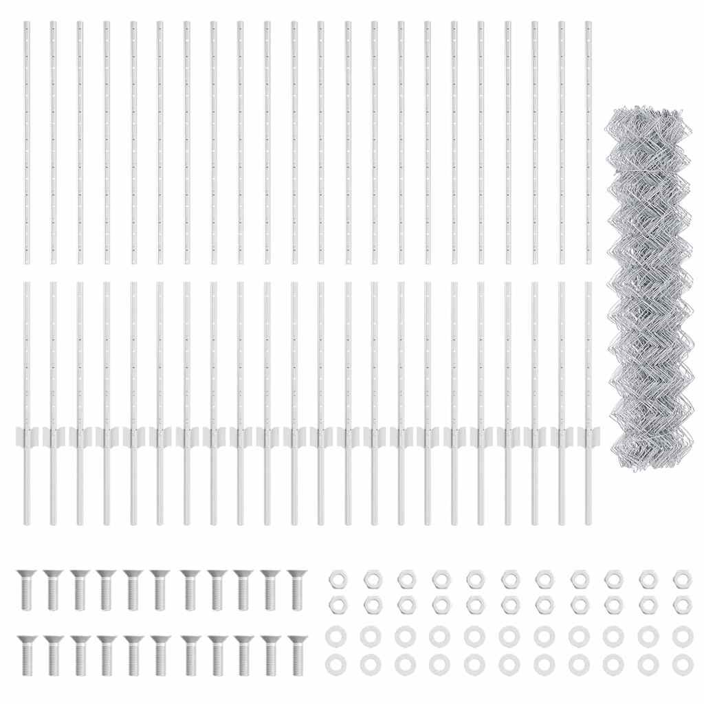 Chain Link Fence with Post 25 x 1.2 m (W x H)