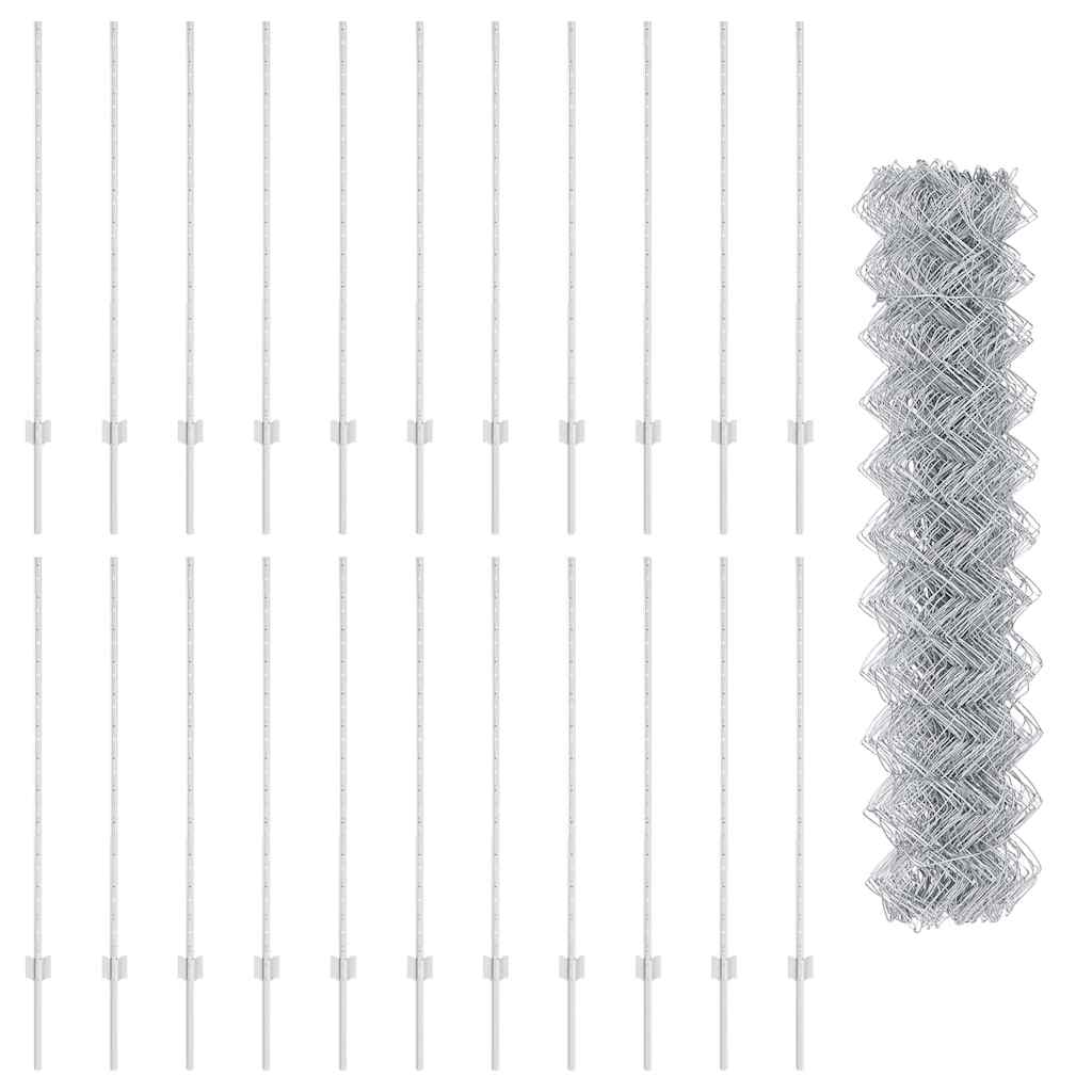 Chain Link Fence with Post 25 x 1.2 m (W x H)