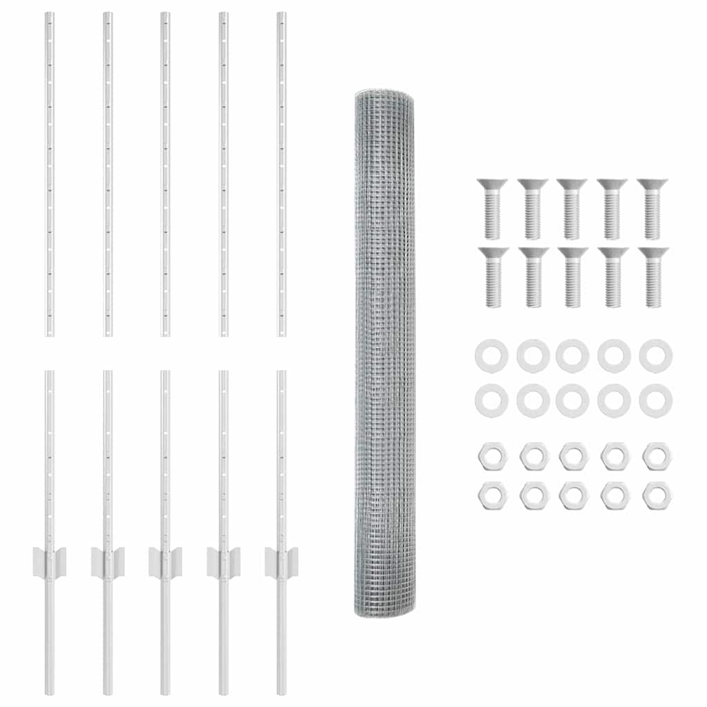 Welded Wire Fence with Post 10 x 1 m (W x H)