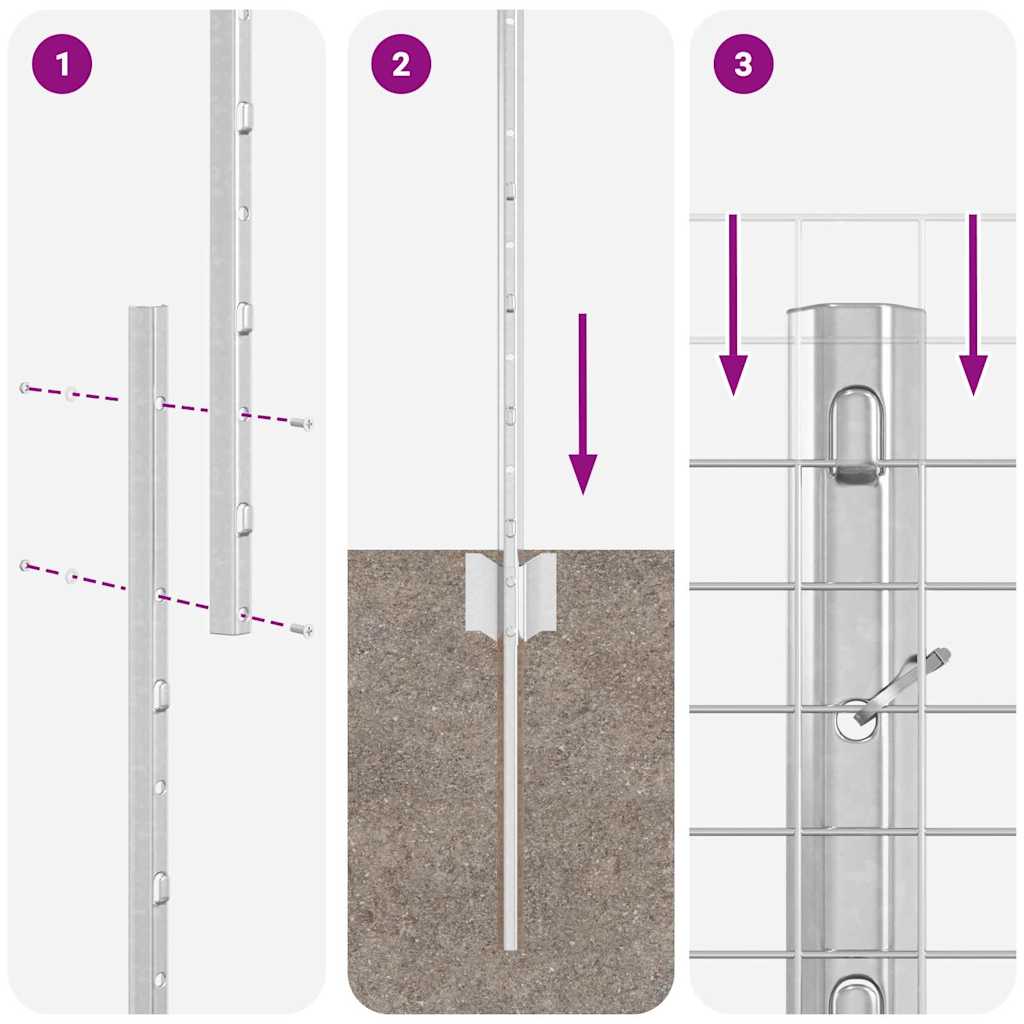 Fence with Post Silver