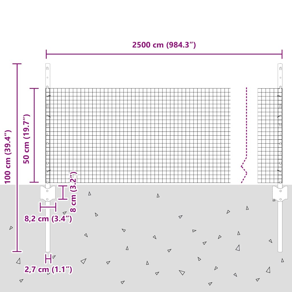 Fence with Post Silver