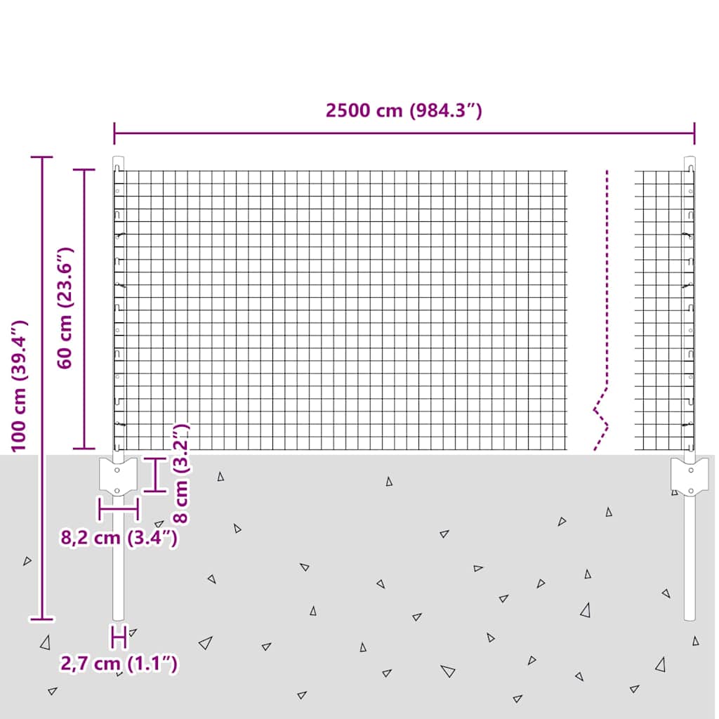 Fence with Post Silver