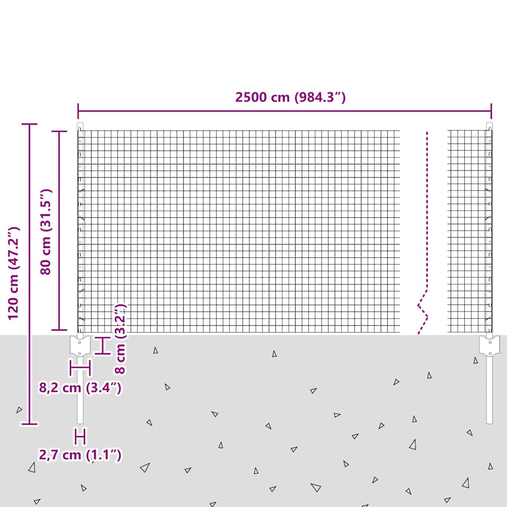 Fence with Post Silver