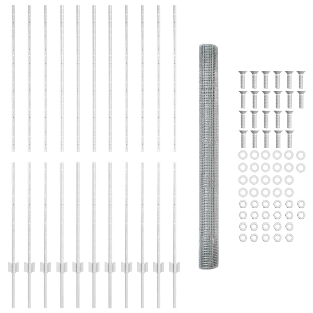 Fence with Post Silver
