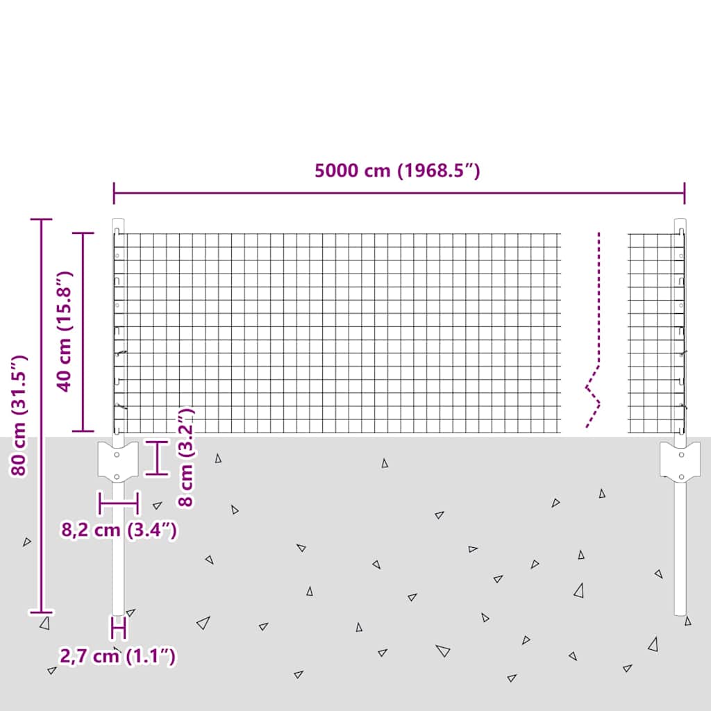 Fence with Post Silver