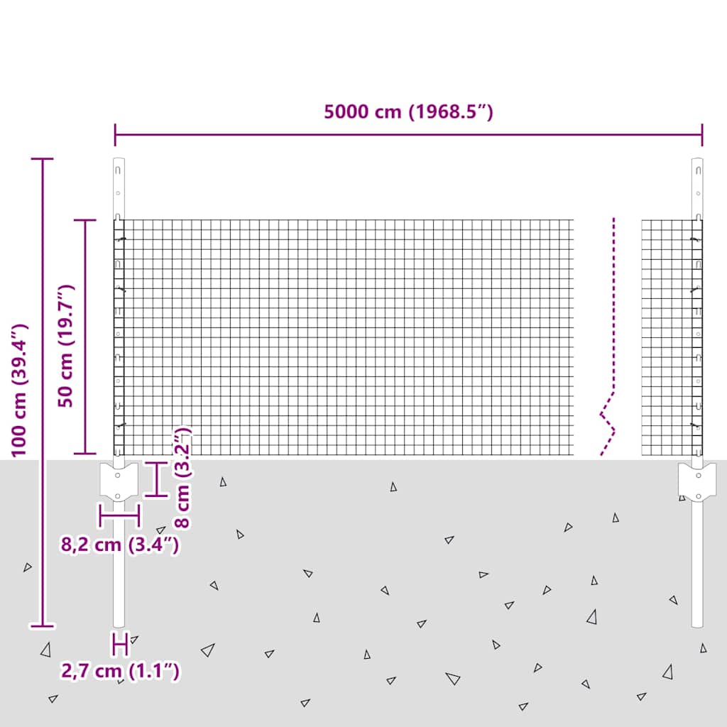 Fence with Post Silver