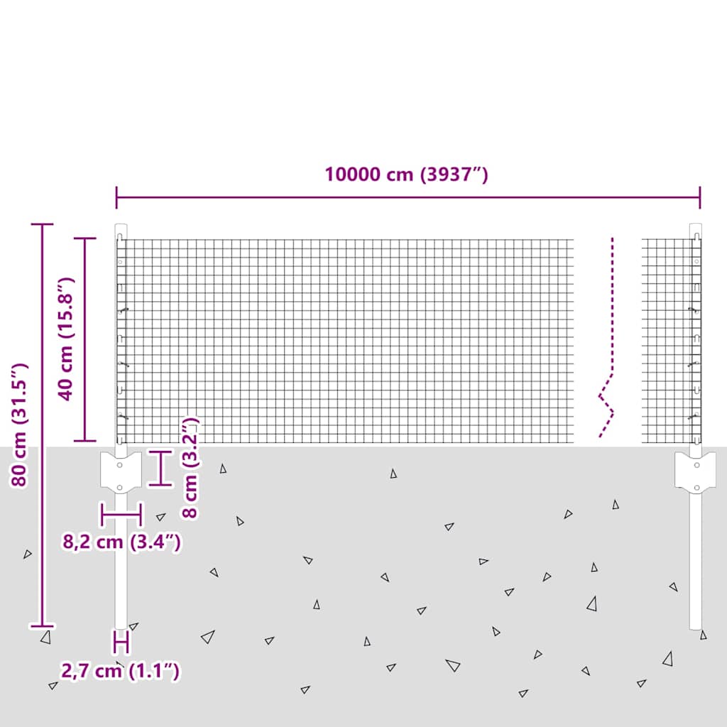Fence with Post Silver