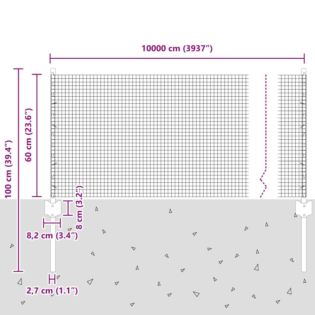 Fence with Post Silver
