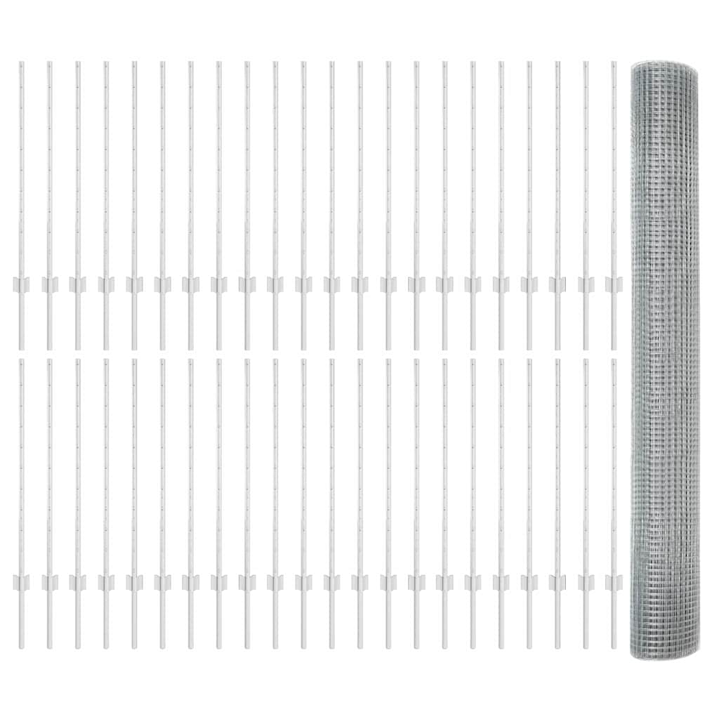 Welded Wire Fence with Post 100 x 1 m (W x H)