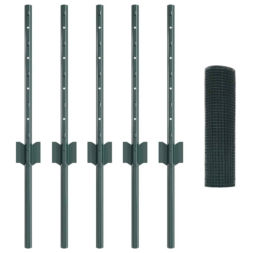 Welded Wire Fence with Post 10 x 0.4 m (W x H) PVC-Coated Steel
