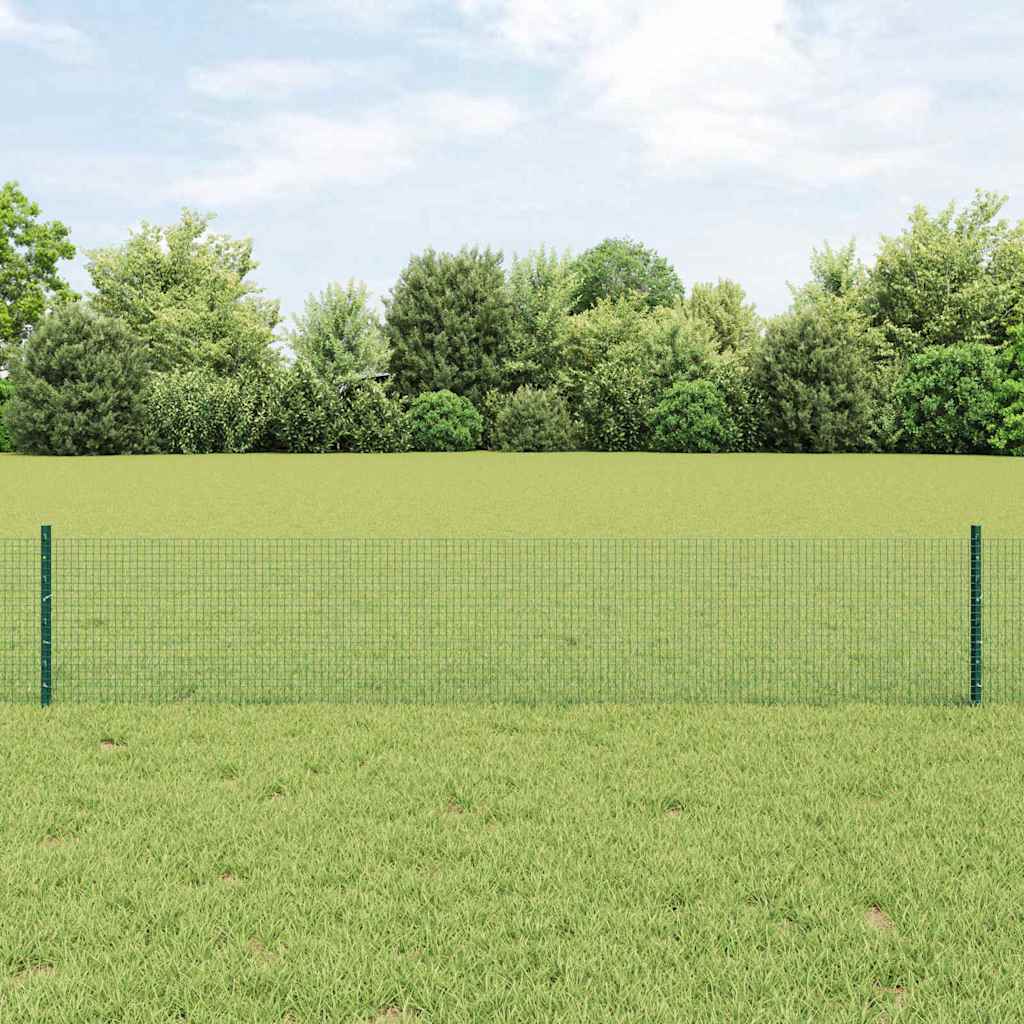 Welded Wire Fence with Post 10 x 0.4 m (W x H) PVC-Coated Steel