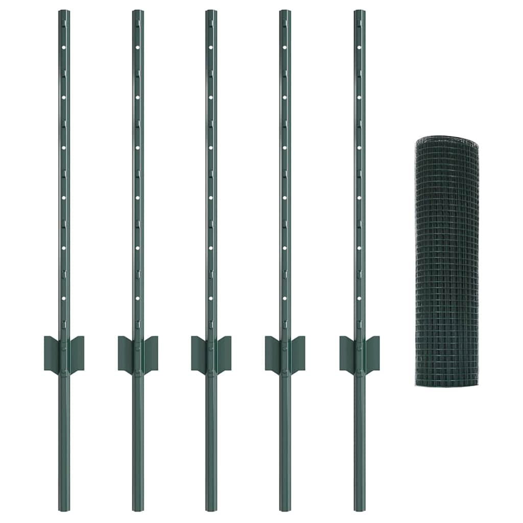 Welded Wire Fence with Post 10 x 0.6 m (W x H) PVC-Coated Steel