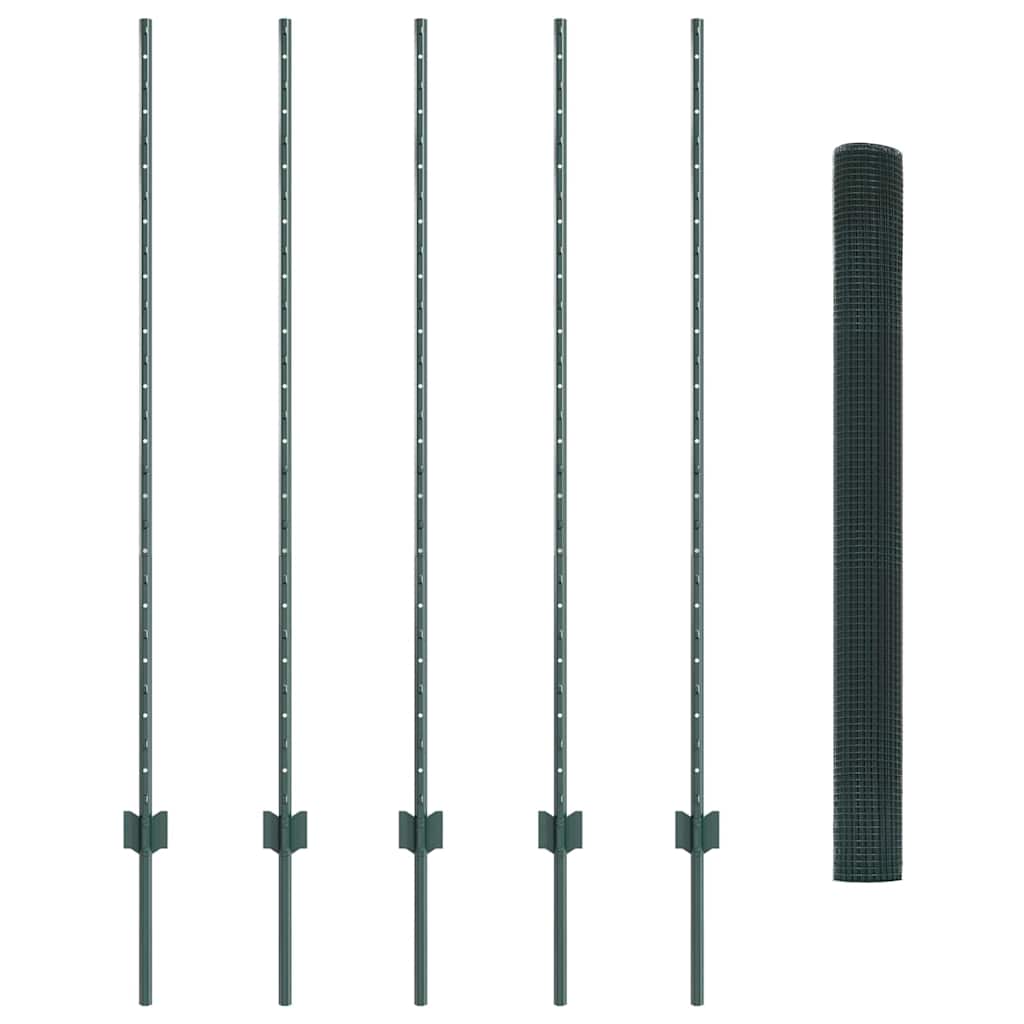 Welded Wire Fence with Post 10 x 1.4 m (W x H) PVC-Coated Steel