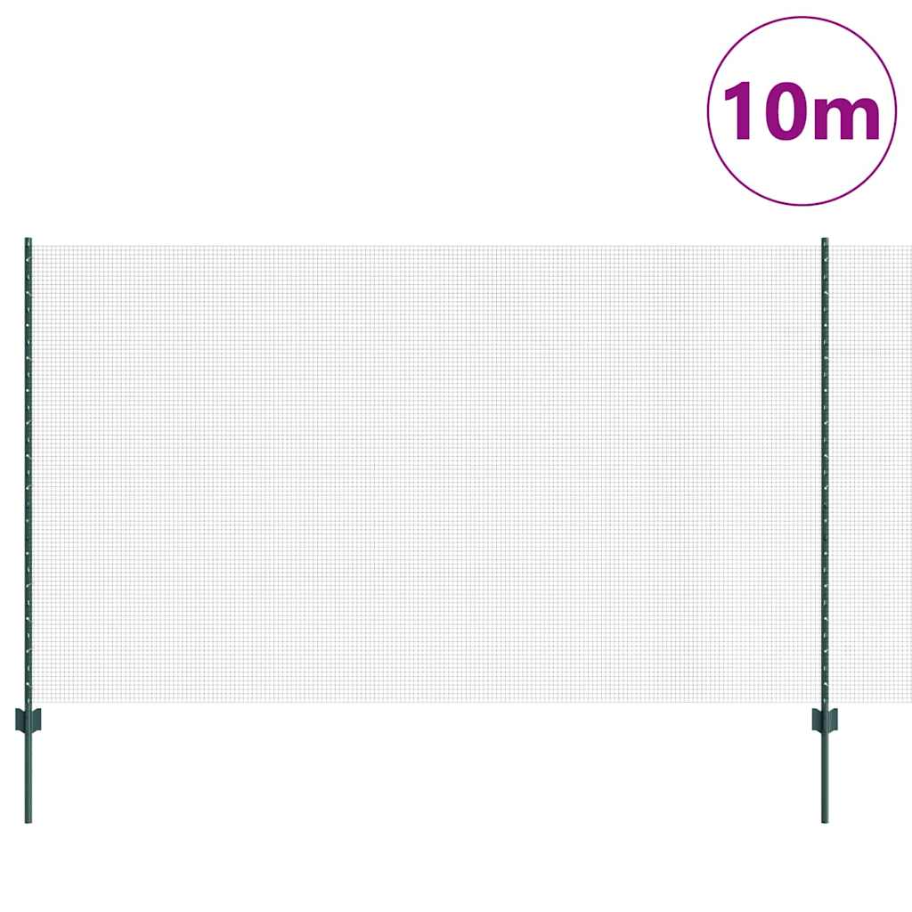 Welded Wire Fence with Post 10 x 1.4 m (W x H) PVC-Coated Steel
