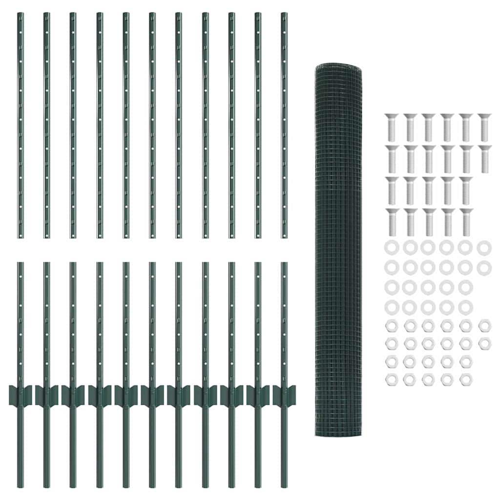 Welded Wire Fence with Post 25 x 1 m (W x H)
