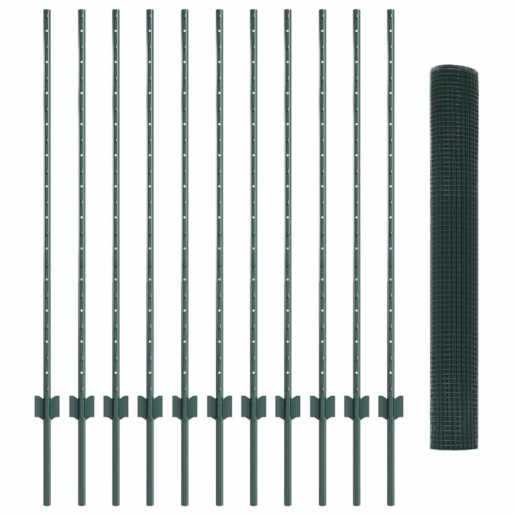 Fence with Post Green