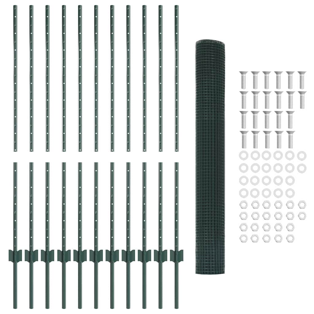Fence with Post Green