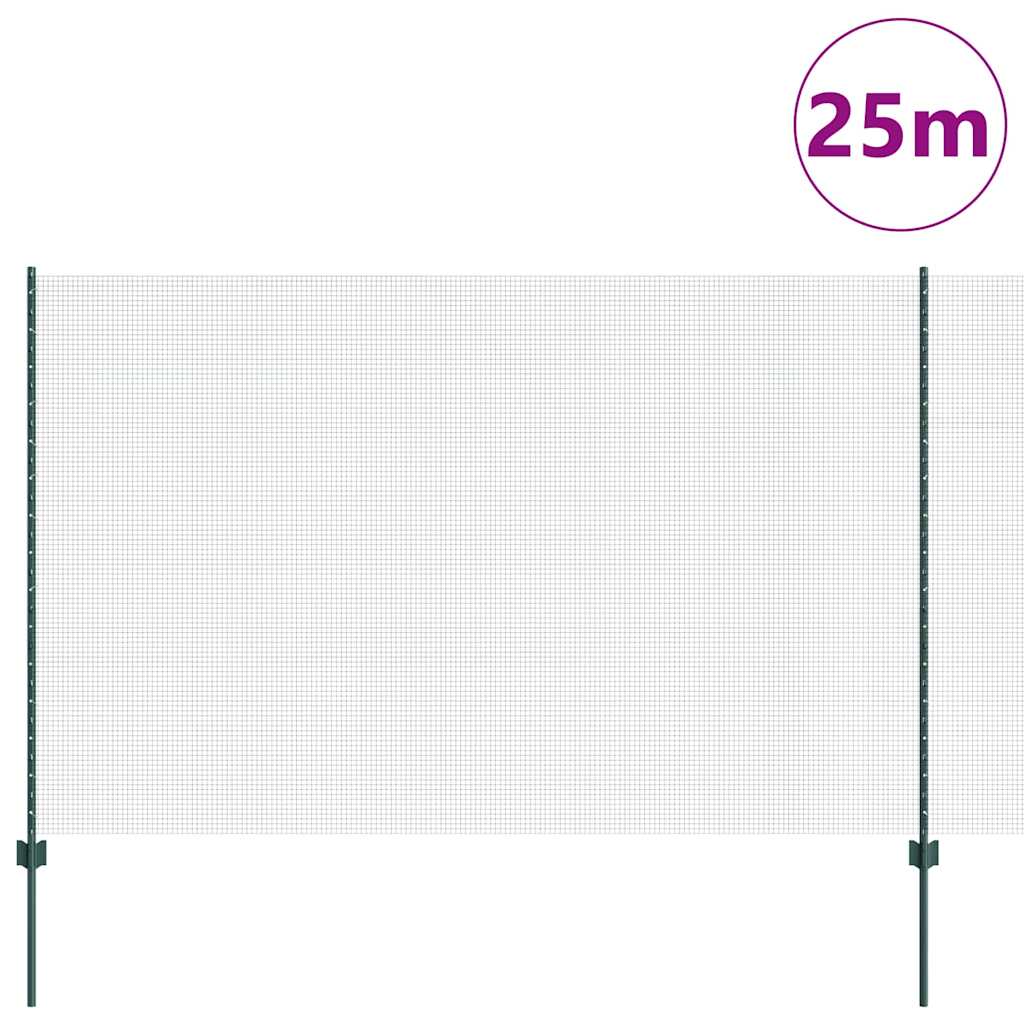 Welded Wire Fence with Post 25 x 1.6 m (W x H) PVC-Coated Steel