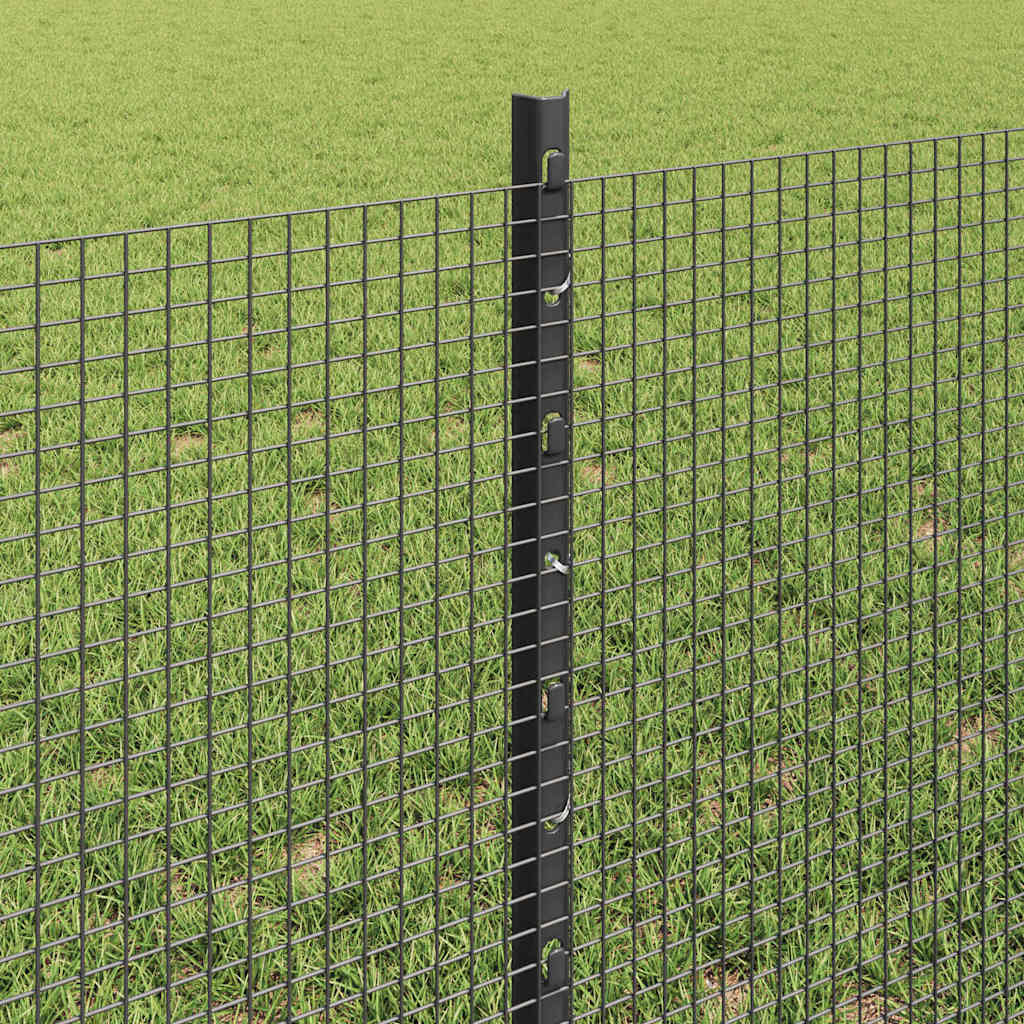 Welded Wire Fence with Post 10 x 0.6 m (W x H) PVC-Coated Steel
