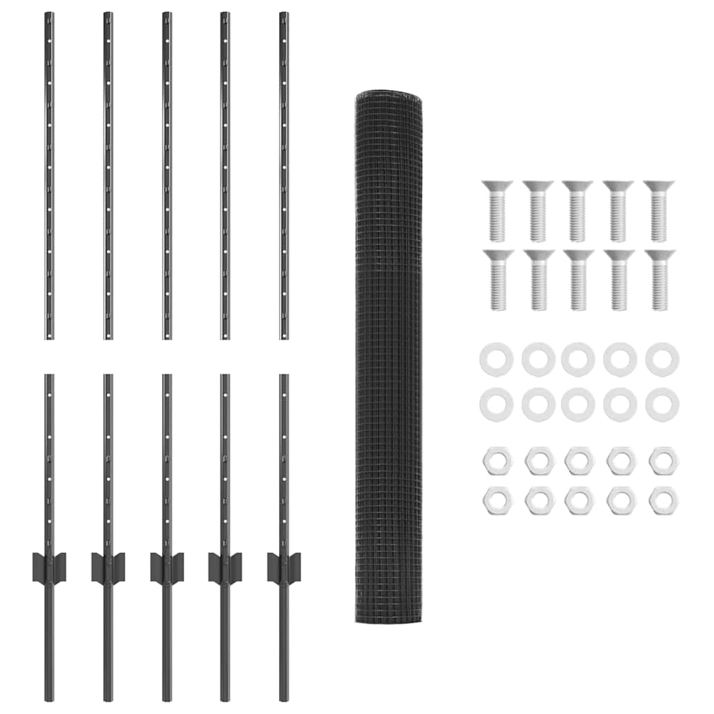 Welded Wire Fence with Post 10 x 1 m (W x H)