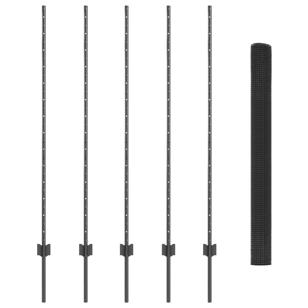 Fence with Post Grey